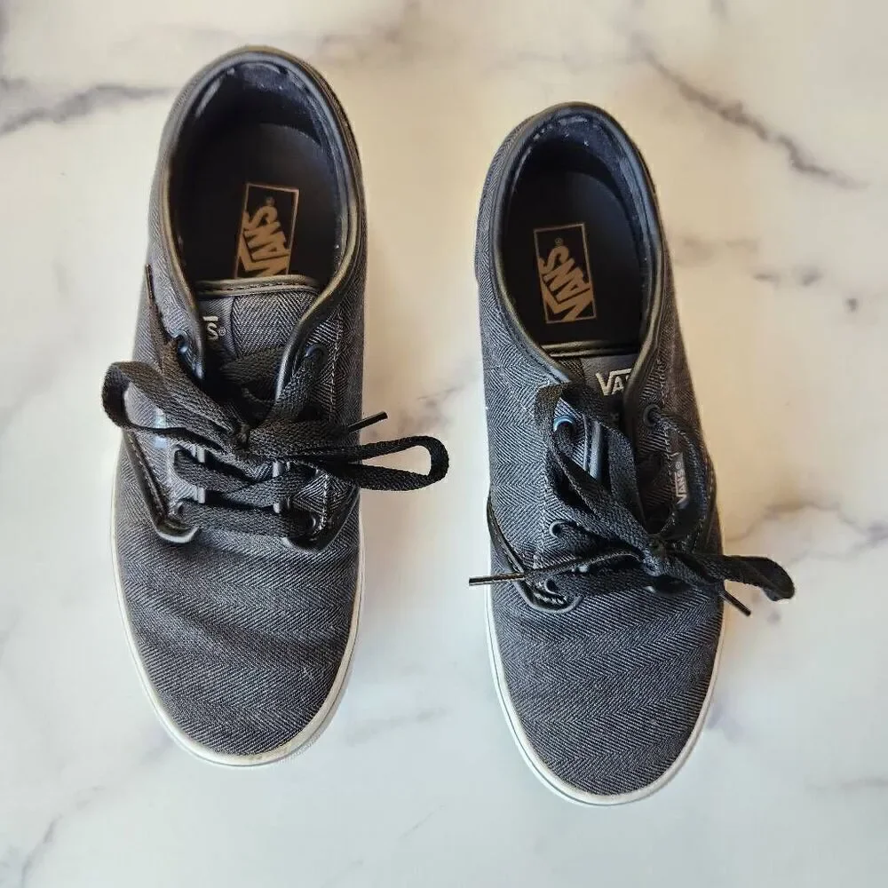 Vans size 5 canvas lace up sneakers dark kids youth